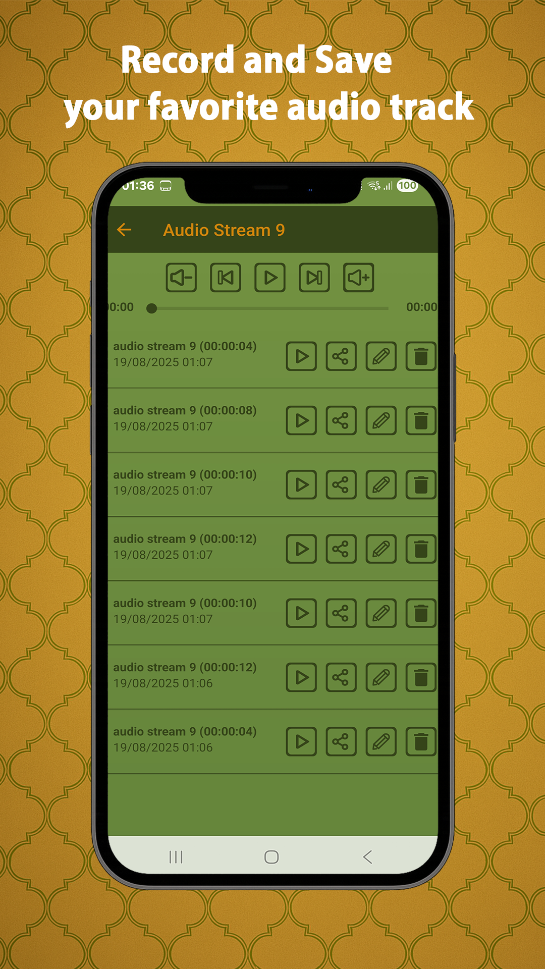 Enregistrement des flux audio